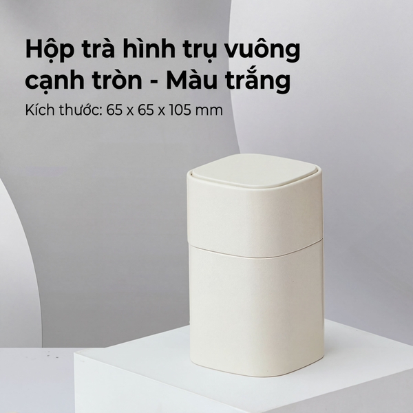 Hộp Trà Hình Trụ Vuông Cạnh Tròn HT69 HVL - Thiết Kế Hiện Đại, Sang Trọng