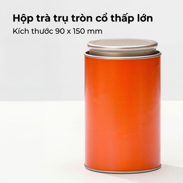 Hộp Trà Thiếc Trụ Tròn Cổ Thấp HT70 - Đa Dạng Kích Thước & Màu Sắc