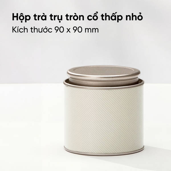 Hộp Trà Thiếc Trụ Tròn Cổ Thấp HT70 - Đa Dạng Kích Thước & Màu Sắc
