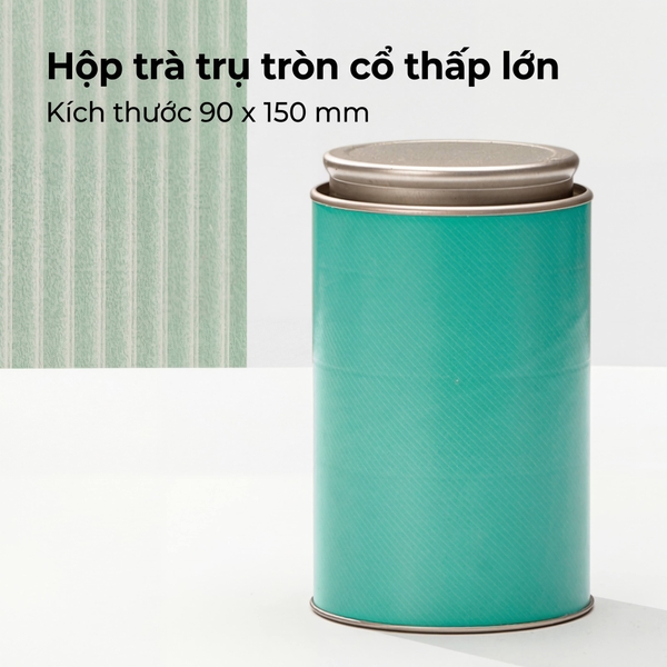 Hộp Trà Thiếc Trụ Tròn Cổ Thấp HT70 - Đa Dạng Kích Thước & Màu Sắc