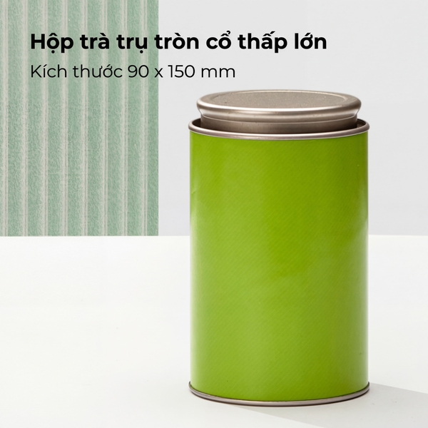 Hộp Trà Thiếc Trụ Tròn Cổ Thấp HT70 - Đa Dạng Kích Thước & Màu Sắc