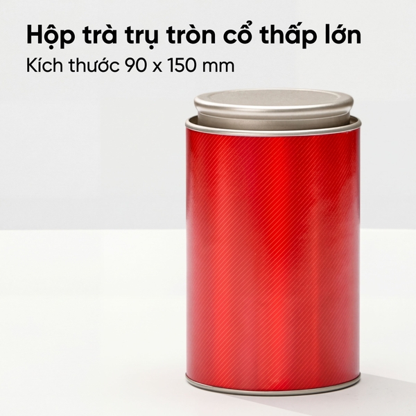 Hộp Trà Thiếc Trụ Tròn Cổ Thấp HT70 - Đa Dạng Kích Thước & Màu Sắc