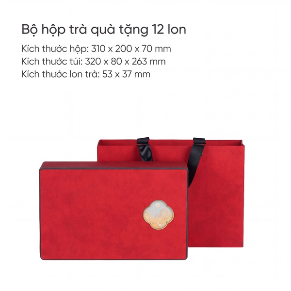 Bộ Hộp Trà Giấy Giả Da HT74 Cao Cấp | Quà Tặng Doanh Nghiệp Sang Trọng