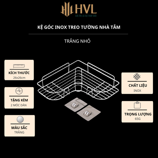 Kệ góc inox treo tường nhà tắm