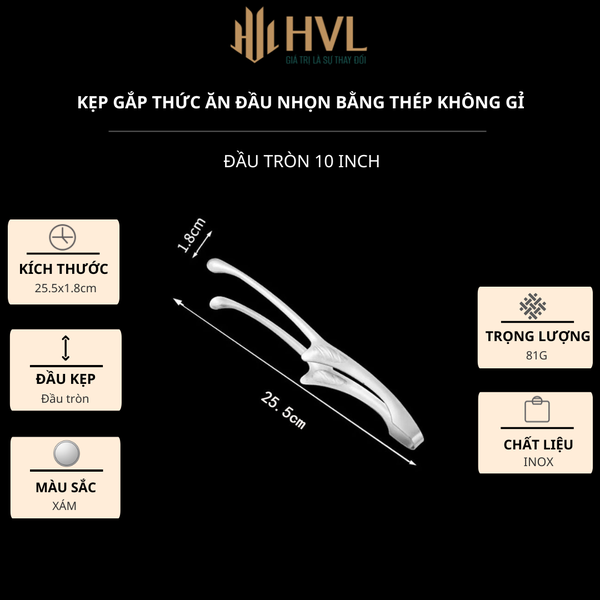 Kẹp Gắp Thức Ăn Đầu Nhọn Bằng Thép Không Gỉ