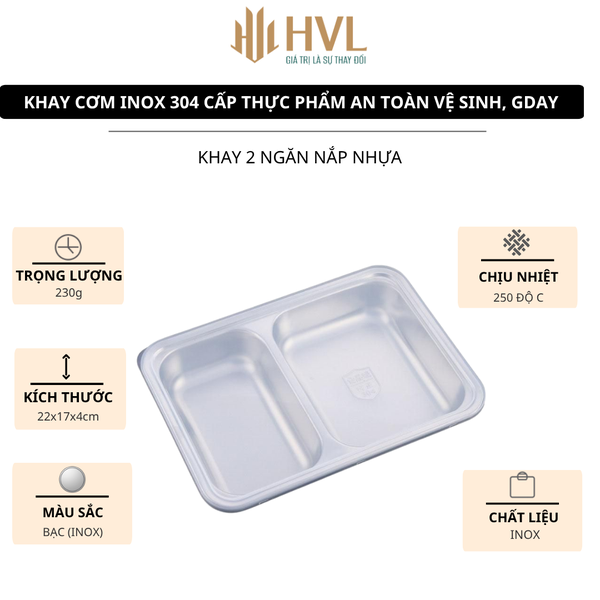 Khay chia cơm chữ nhật