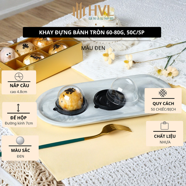 Khay đựng bánh hình tròn 60-80 g, 50 chiếc/sp - VUA BAO BÌ