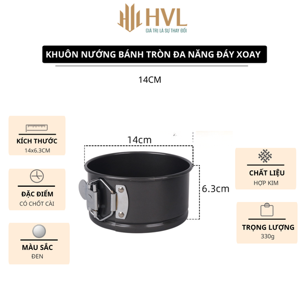 Khuôn nướng bánh tròn đa năng đáy xoay