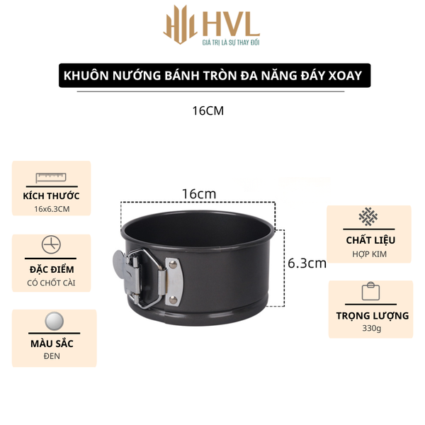 Khuôn nướng bánh tròn đa năng đáy xoay