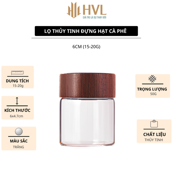 Lọ thủy tinh đựng hạt cà phê
