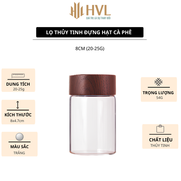 Lọ thủy tinh đựng hạt cà phê