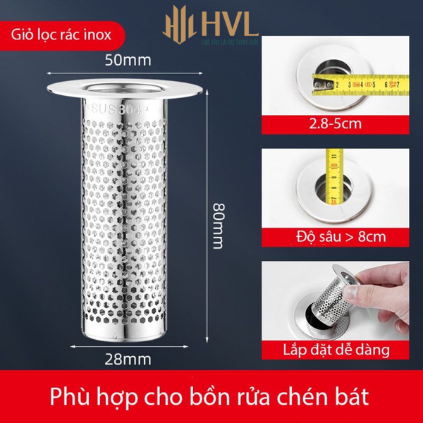 Lọc rác inox đế lưới, đế dài nhỏ, cho thoát sàn nhà tắm
