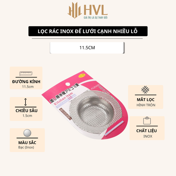 Lọc rác inox đế lưới cạnh nhiều lỗ