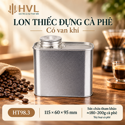 Lon thiếc đựng cà phê có van khí