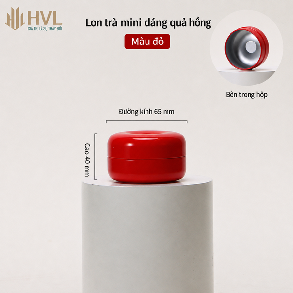 Lon trà mini dáng quả hồng 6.5x4(cm)