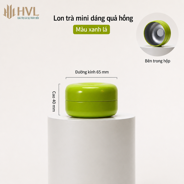 Lon trà mini dáng quả hồng 6.5x4(cm)