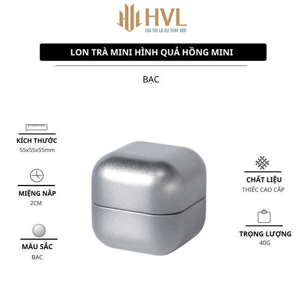 Lon trà thiếc hình quả hồng mini, hộp đựng trà nhỏ gọn mẫu mới - HVL TEA