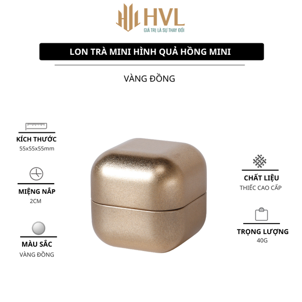 Lon trà thiếc hình quả hồng mini, hộp đựng trà nhỏ gọn mẫu mới - HVL TEA