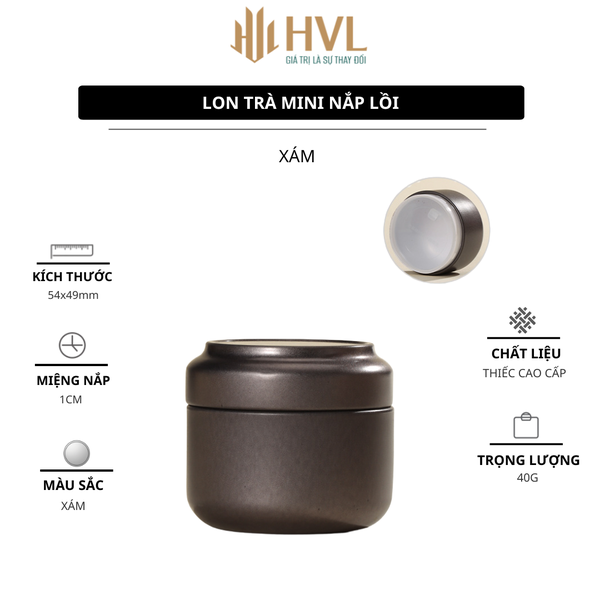 Lon trà thiếc nhỏ mini nắp lồi làm quà tặng, nhiều màu mẫu mới - HVL TEA