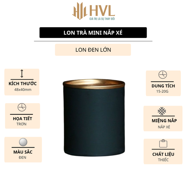 Hộp đựng trà, lon mini đựng trà nắp xé - HVL TEA