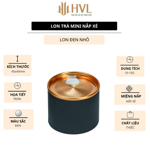 Hộp đựng trà, lon mini đựng trà nắp xé - HVL TEA