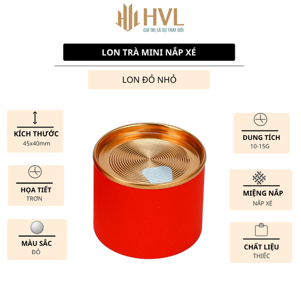 Hộp đựng trà, lon mini đựng trà nắp xé - HVL TEA