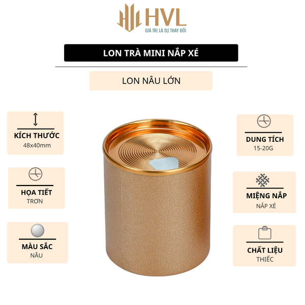 Hộp đựng trà, lon mini đựng trà nắp xé - HVL TEA