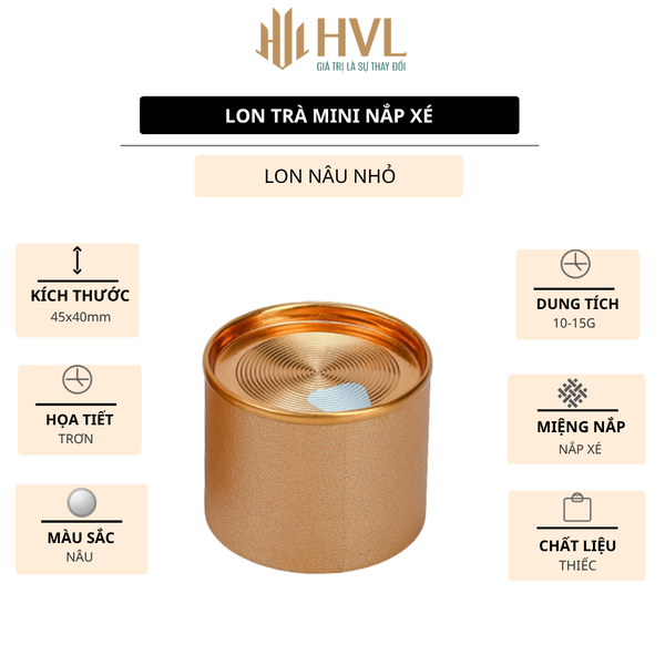 Hộp đựng trà, lon mini đựng trà nắp xé - HVL TEA