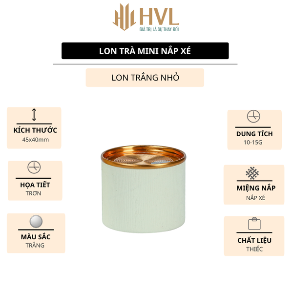 Hộp đựng trà, lon mini đựng trà nắp xé - HVL TEA