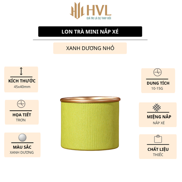 Hộp đựng trà, lon mini đựng trà nắp xé - HVL TEA
