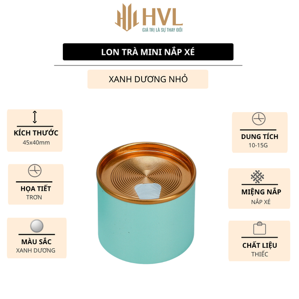 Hộp đựng trà, lon mini đựng trà nắp xé - HVL TEA