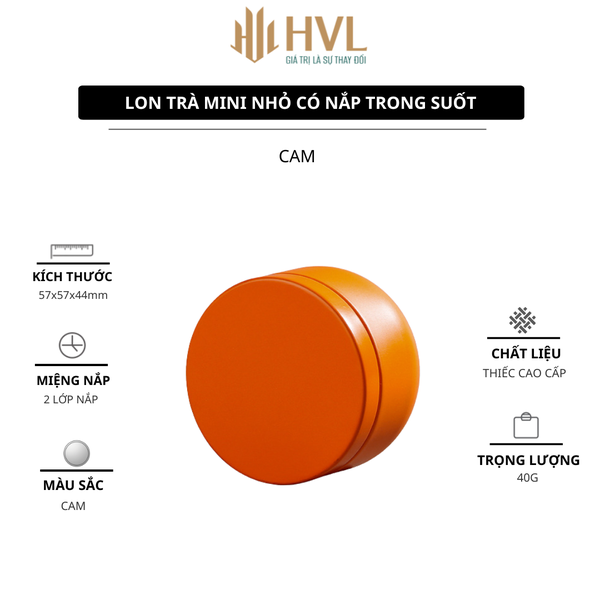 Lon trà thiếc nhỏ có nắp trong suốt, hộp trà nhỏ gọn làm quà tặng mẫu mới - HVL TEA