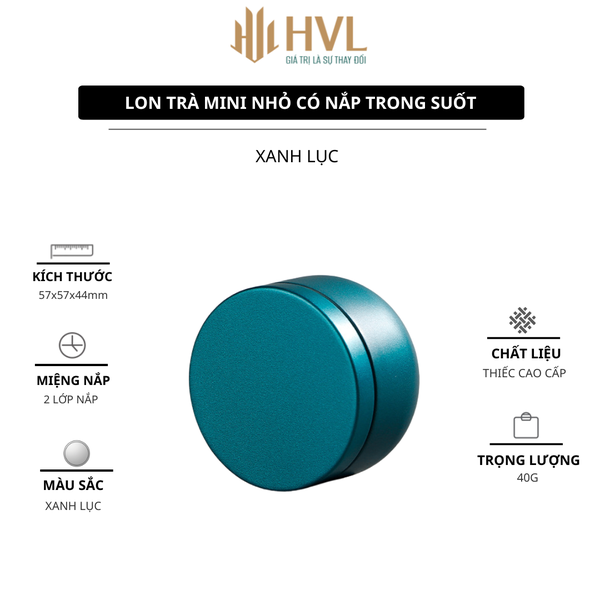 Lon trà thiếc nhỏ có nắp trong suốt, hộp trà nhỏ gọn làm quà tặng mẫu mới - HVL TEA