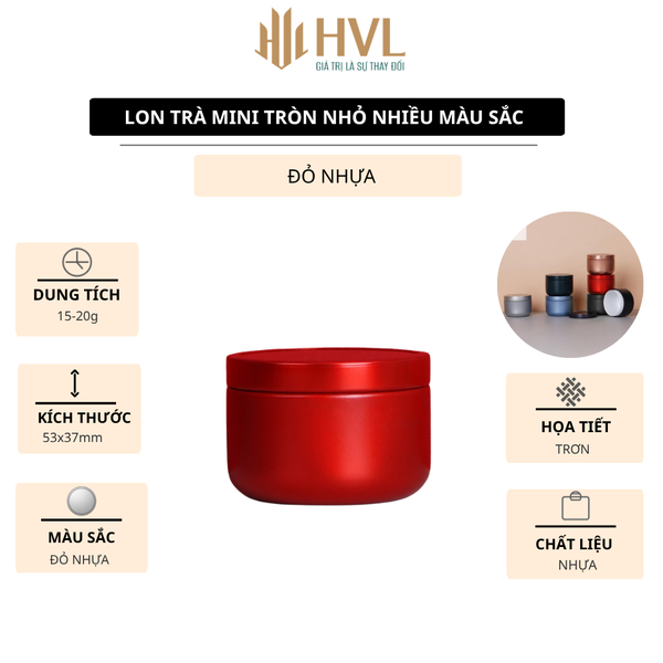 Lon trà thiếc tròn nhỏ nhiều màu sắc - HVL TEA
