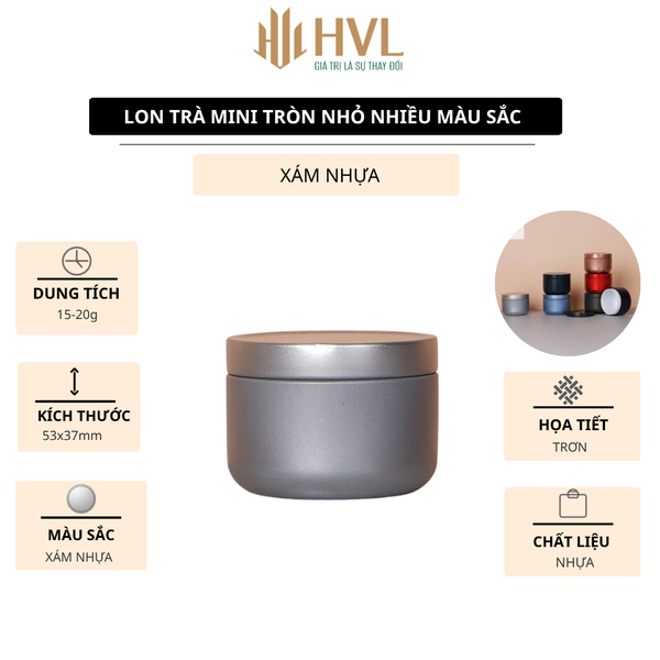 Lon trà thiếc tròn nhỏ nhiều màu sắc - HVL TEA