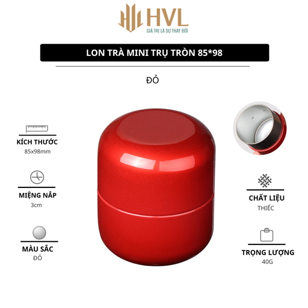 Hộp trà thiếc trụ tròn 85x98