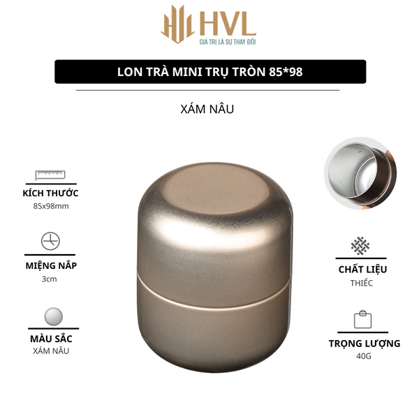 Hộp trà thiếc trụ tròn 85x98