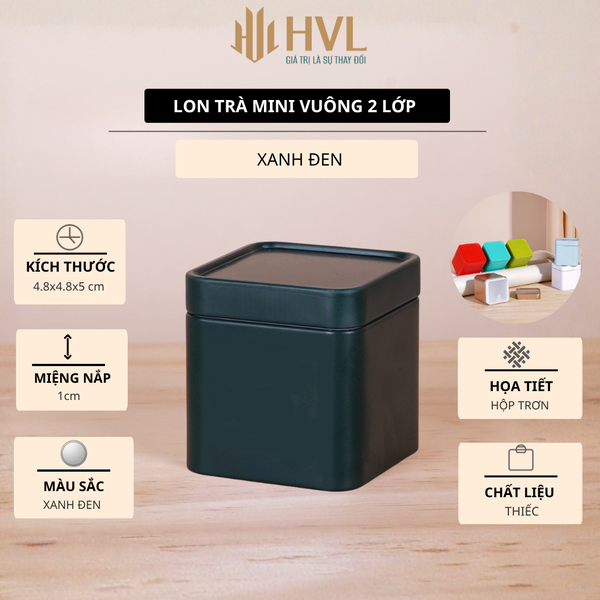 Lon trà mini vuông 2 lớp