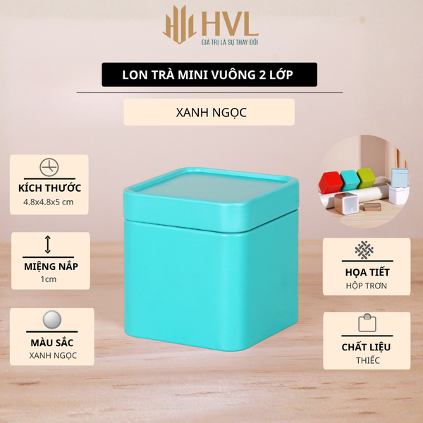 Lon trà mini vuông 2 lớp
