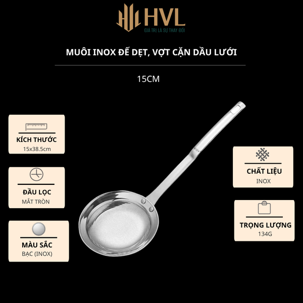 Muôi inox đế dẹt, Muôi chuyên vợt cặn dầu