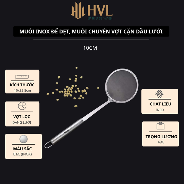 Muôi inox đế dẹt, Muôi chuyên vợt cặn dầu