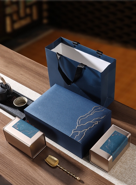 Bộ Hộp Trà Thiếc Mạch Vàng - Quà Tặng Trà Cao Cấp Sang Trọng