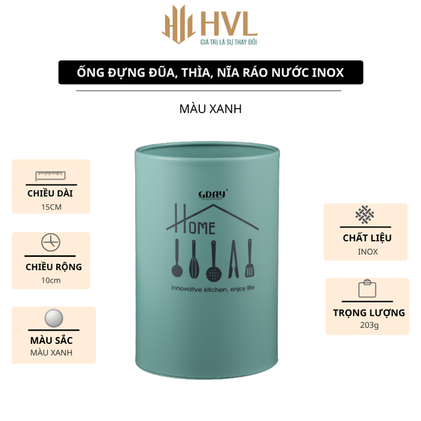 Ống đựng đũa, thìa, nĩa ráo nước inox