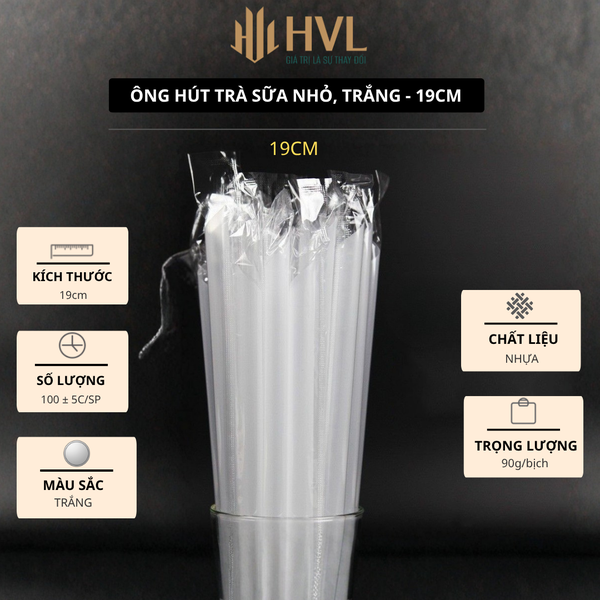 Ông hút trà sữa nhỏ, trắng