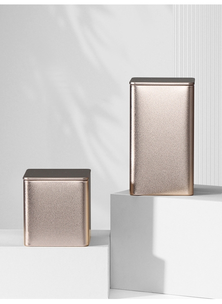 Hộp Đựng Trà Vuông Ánh Nhũ Cao Cấp HVL - Hũ Thiếc Sang Trọng 2026