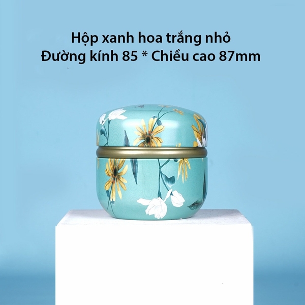 Hộp thiếc đựng trà, quà bánh kẹo, hình cầu, phong cách nhật bản họa tiết đa sắc - HVL TEA