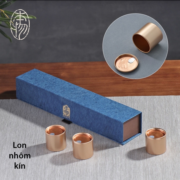 Bộ 6 hộp mini đựng trà, nến, hạt bằng thiếc - HVL TEA