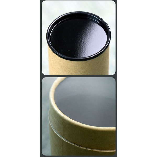 Hộp đựng trà, các loại hạt, đồ khô bằng giấy kraft nắp đen - HVL TEA