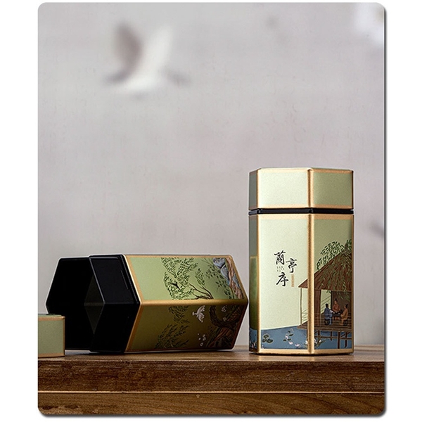 Hộp đựng trà lục giác, bằng thép cao cấp - HVL TEA