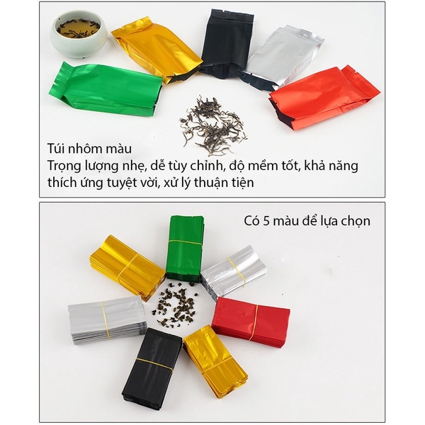 Túi nhôm đựng trà, túi đựng trà 3D hút chân không- HVL TEA